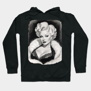 Mae West Black and White Portrait Hoodie